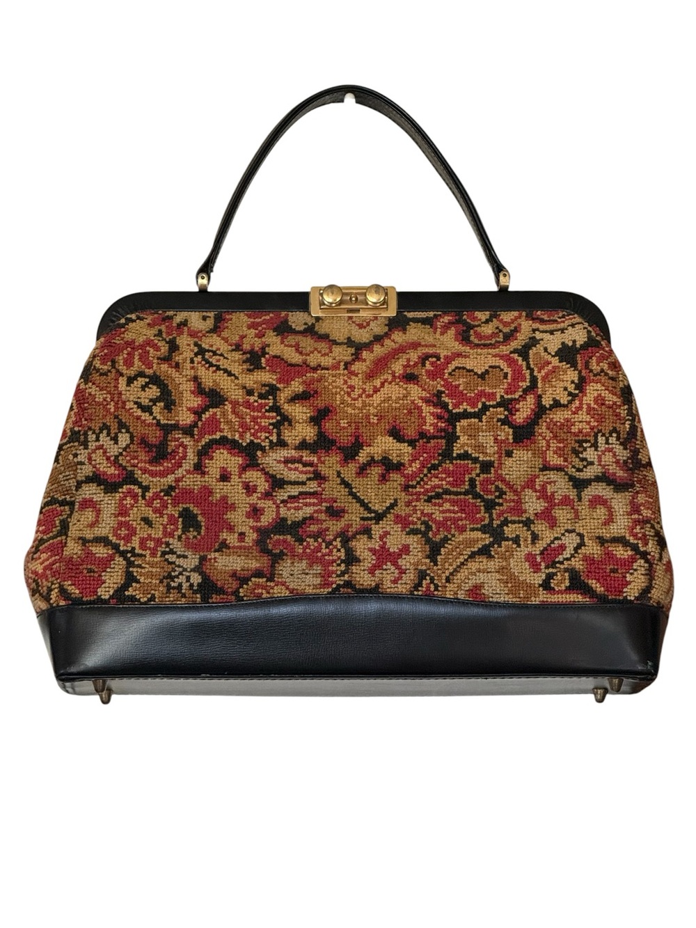 Vintage Floral Tapestry Top-Handle Bag from Saks Fifth Ave/Witchโs Estate